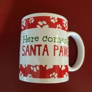 Dei Holiday Christmas Here Comes Santa Paws Dog Cat XL Coffee Mug Cup Holiday